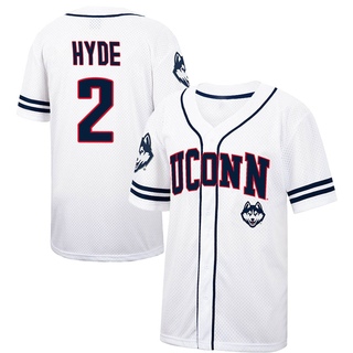 Ryan Hyde Replica White Youth UConn Huskies Colosseum /Navy Free Spirited Baseball Jersey