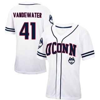 Ryan VanDeWater Replica White Women's UConn Huskies Colosseum /Navy Free Spirited Baseball Jersey