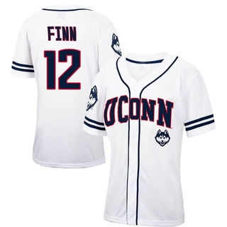 Sean Finn Replica White Women's UConn Huskies Colosseum /Navy Free Spirited Baseball Jersey