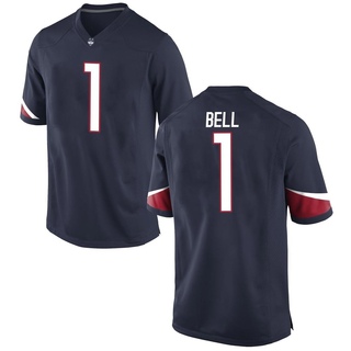 Skyler Bell Game Navy Men's UConn Huskies Football Jersey