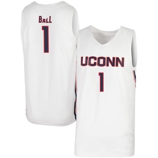 Solo Ball Replica White Men's UConn Huskies Basketball Jersey