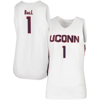 Solo Ball Replica White Women's UConn Huskies Basketball Jersey