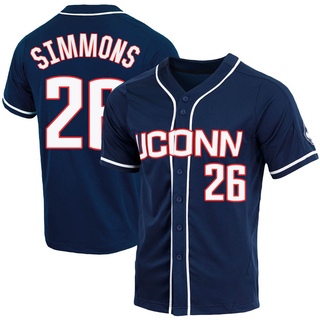 T.C. Simmons Replica Navy Men's UConn Huskies Full-Button Baseball Jersey