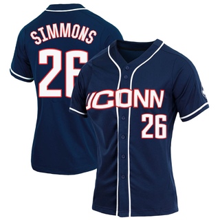 T.C. Simmons Replica Navy Women's UConn Huskies Full-Button Baseball Jersey