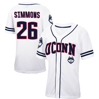 T.C. Simmons Replica White Women's UConn Huskies Colosseum /Navy Free Spirited Baseball Jersey