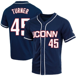 Tommy Turner Replica Navy Men's UConn Huskies Full-Button Baseball Jersey