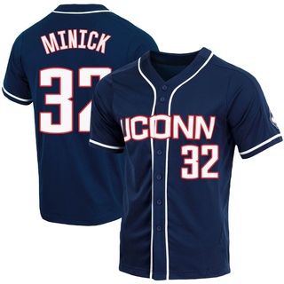 Tyler Minick Replica Navy Men's UConn Huskies Full-Button Baseball Jersey