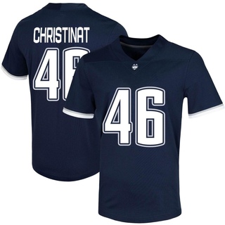 Zach Christinat Game Navy Men's UConn Huskies Untouchable Football Jersey